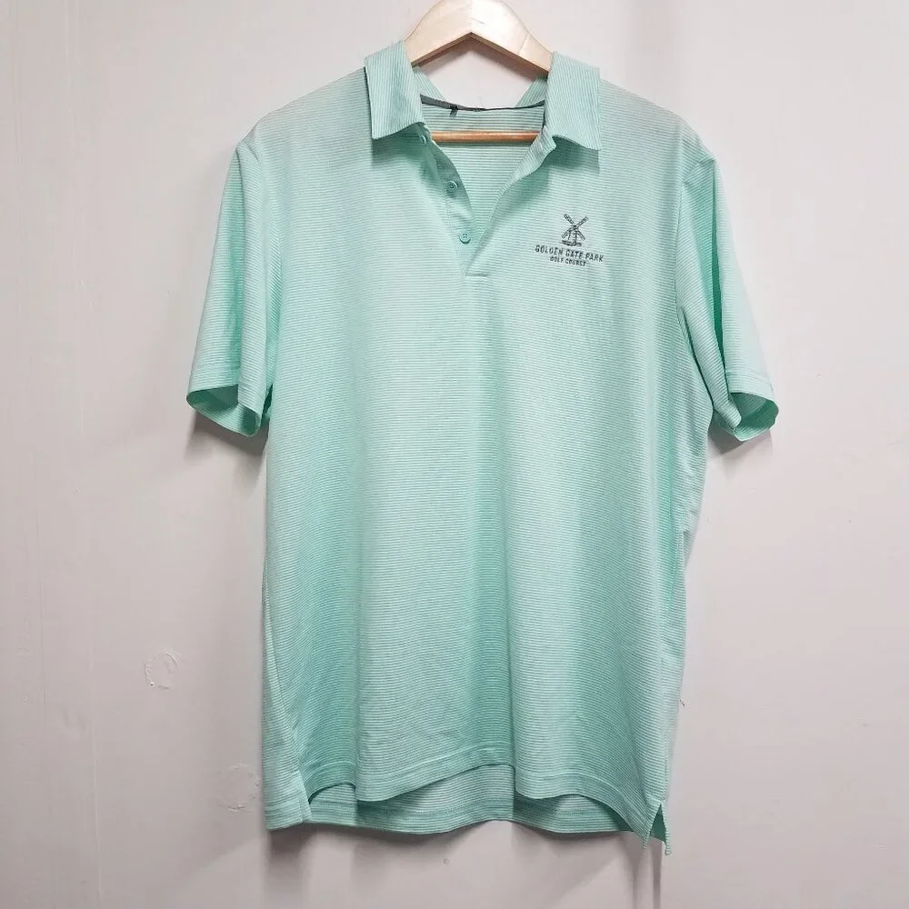 Adidas Ottoman Stripe Golf Polo Shirt Golden Gate Park Golf Course No Size Tag